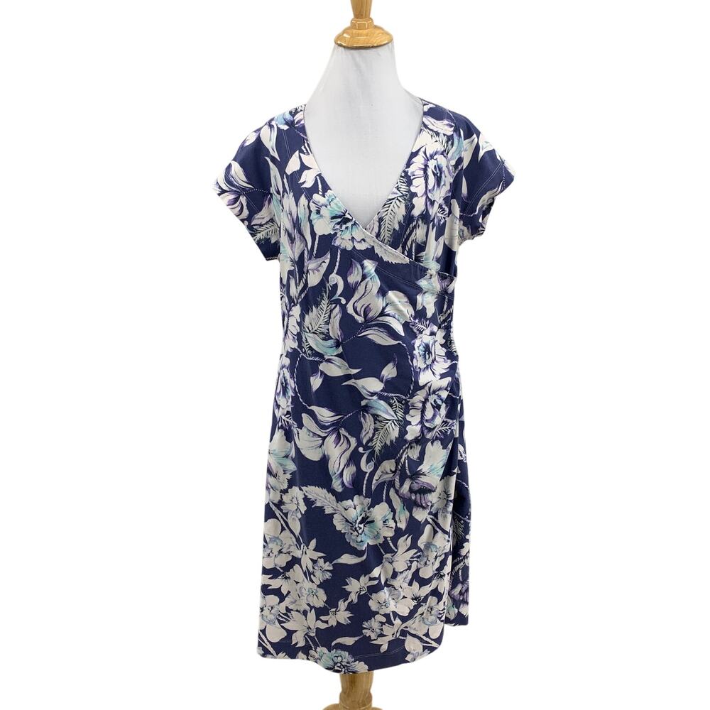Soft Surroundings Dress Women Large Shapely Anywhere Faux Wrap V Neck Cap Sleeve